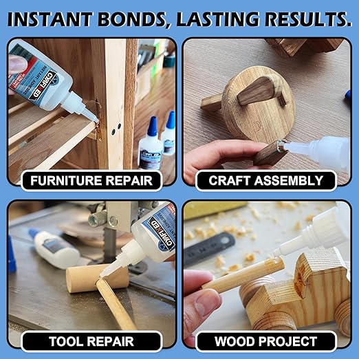 CYAFIXED Professional Grade Cyanoacrylate Super Glue, Ultra Thick Viscosity CA Glue for Woodworking, 2 oz. (56.8 Grams) - Instant Adhesive for Woodworking, Gap Filling, Heavy Duty Wood Bonding