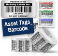 McAuley Labels Custom Asset Tags for Equipment – Numbered, Permanent, Adhesive, Metalized Silver Polyester - Barcode Label - 2x1 Inches