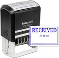 MaxMark Large Self-Inking Rubber Date Office Stamp with Received Phrase & Date - Blue Ink, 12-Year Band - Style 3
