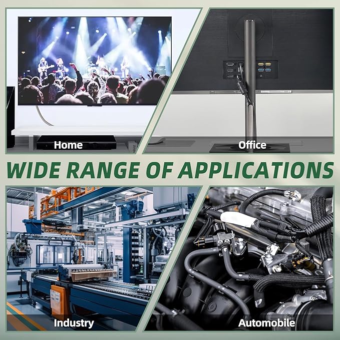 Split Wire Loom Tubing, Cable Protector Sleeve, Braided Cable Management for TV/Computer/Home Theater/Engine Bay, Cord Protectors from Pets No Chew (Grey, 3/4"-25ft)