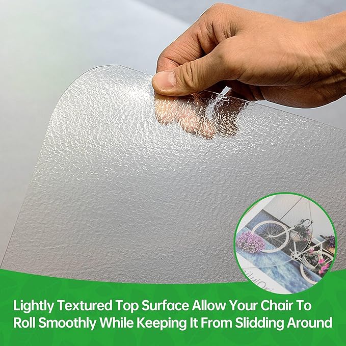 100pointONE Office Chair Mat for Hardwood Floors, Easy Glide Computer Chair Mat, Clear Floor Protector for Chairs 45" x 53"