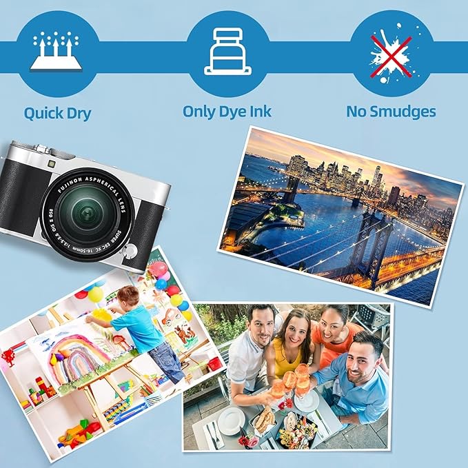 ZHADDLI Glossy Photo Paper 8.5 x11,Inkjet Photo Printer Paper, instant DryPicture Paper for Dly chip Bag, Flyers,Cards, Calendars andBrochures(180gsm/48lb)