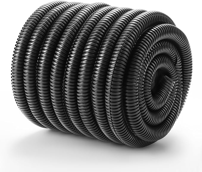 YCLYC 1/4 inch 33ft Wire Loom, Black Split Loom, Outdoor Cord Protector, Flexible Wire Conduit Automotive, Wire Protector Tubing
