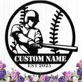 Personalized Baseball Metal Sign, Custom Baseball Signs Wall Art, Custom Name Sign for Player, Boys Room Decor, Sports Wall Decor, Gift for Boys, Team, Dad, Man