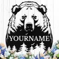 Custom Bear Metal Sign, Custom Bear Metal Wall Art Decor, Personalized Last Name Signs for Home, Rustic Farmhouse Black Wall Decor for Cabin, Bedroom, Living Room, Porch