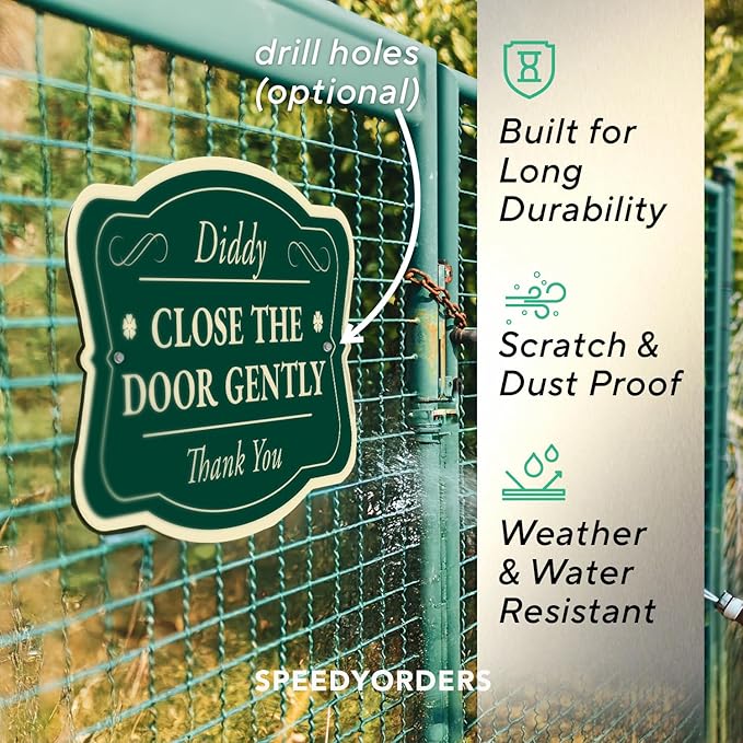 Custom Decorative Outdoor Metal Sign - Personalized Aluminum Driveway Sign, Waterproof, Made in USA - Design 3 Forest Green 12x8 In