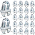 30PCS 5/16" M8 Zinc-Plated Wire Rope Clamps – Heavy Duty U-Bolt Cable Clips (Silver)