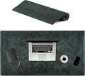 Node Leather Calfskin Leather Desk Pad – Executive Office Desk Mat with Non-Slip Bottom – Smooth Surface for Mouse & Keyboard – Large Desk Protector 18 3/4" x 35 3/4" – Real Leather Desk Blotter