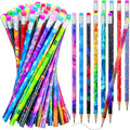 Chinco 100 Pieces Wooden Pencil with Eraser for Kids Assortment Colorful Fun Pencils Bulk with Eraser Kids Novelty Back to School Supplies for Classroom, Student Reward, Stationery Party Favors