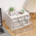 Ykpokir Desktop Organizer with Drawers Stackable Storage Stackable Drawers 3 Tier White Desk Storage Organizers, Plastic Makeup Storage Accessories