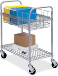 Safco 5235GR Wire Mail Cart Holds 75 Legal Folders, Sold Separately, Gray