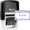 MaxMark Office Self Inking Date Stamp with Phrase Completed - 2 Color Blue/Red Ink