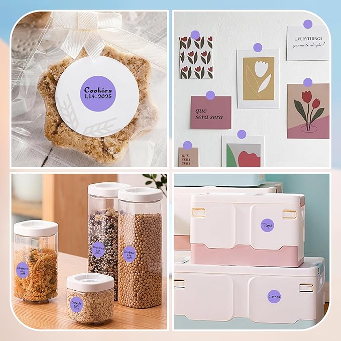 1 Inch Round Color Coding Labels, 1000 Dots Per Roll Lavender Color Coded Dot Stickers, Round Color Dot Labels for Organizing, Filing, and Storage