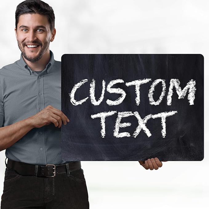 Custom Sign, Custom Street Sign, 11 Font Colors, 13 Font Styles, 4 Hole Options, 22 Sizes, 18x24 Inches, Rust Free DiBound, Fade Resistant, Made in USA by My Sign Center (Chalkboard Black)