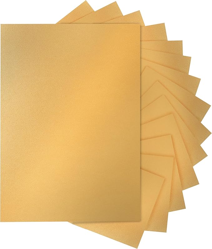 Silunkia 28 Sheets Gold Shimmer Cardstock 8.5 x 11 Metallic Paper, 250gsm/92lb Premium Glossy Paper Card Stock for DIY Cards Making, Anniversaries, Wedding Invitations, School Crafting, Greeting Cards