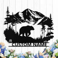 Custom Bear Metal Sign, Custom Bear Metal Wall Art Decor, Personalized Last Name Signs for Home, Rustic Farmhouse Black Wall Decor for Cabin, Bedroom, Living Room, Porch
