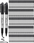 Thenshop 100 Pack Black Permanent Markers Bulk - Fine Point Permanent Marker Quick Drying Waterproof Pens for Doodling Writing Marking Classroom Work on Wood Metal Stone Glass, Office School Supplies