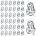 120PCS 5/16" M8 Zinc-Plated Wire Rope Clamps – Heavy Duty U-Bolt Cable Clips (Silver)