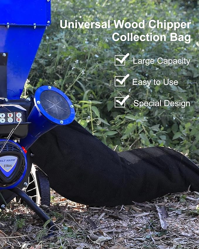 Wood Chipper Shredder Bag - Extra Large 24" x 48" Leaf Mulcher Shredder Collection Bag for Troy Bilt Wood Slicer Splitter Chipper Lawn Machine Universal Parts -2 Packs
