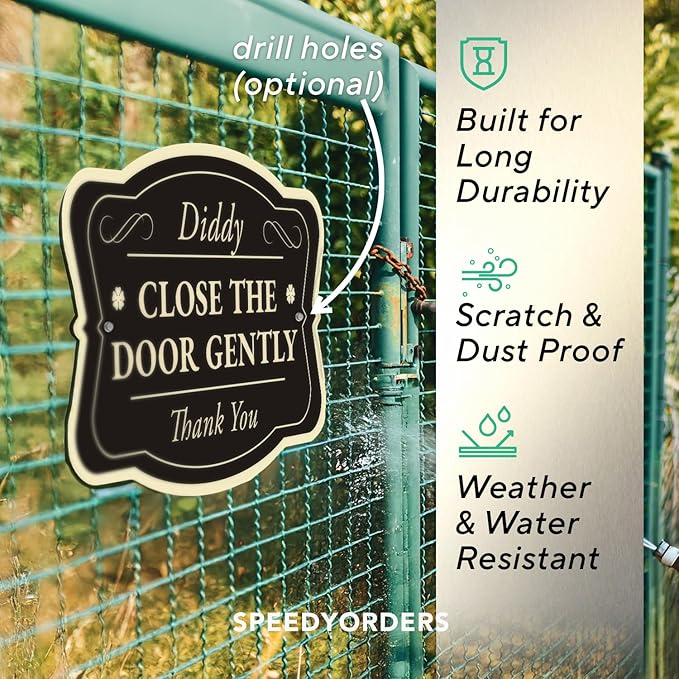Custom Decorative Outdoor Aluminum Signs, Personalized Driveway Sign, Waterproof, Made In USA - Design 3 Black Charcoal 42x28 In