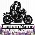 Custom Motorcycle Couple Metal Signs Personalized Biker Couple Name Sign Custom Garage Decor Motorbikes Wall Art Decor Motorcycle Sign Wedding Valentine's Day Gift for Couples