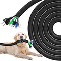 AGPTEK Cable Sleeve Cover, 10ft - 1.2 inch Dog Cat Cord Protector Management, Protect Cables from Pets Chewing, for Home Desk Automotive Wire Loom Tubing Cord Protection Self-Wrapping, Black