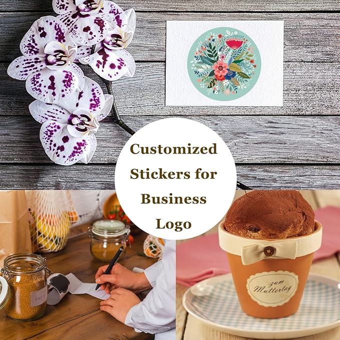100-500 Pcs Custom Stickers Personalized Labels with Any Design Image Logo Text for Business Logo Thank You Labels,1/2/3/4 inch Customized Stickers(Rectangle)