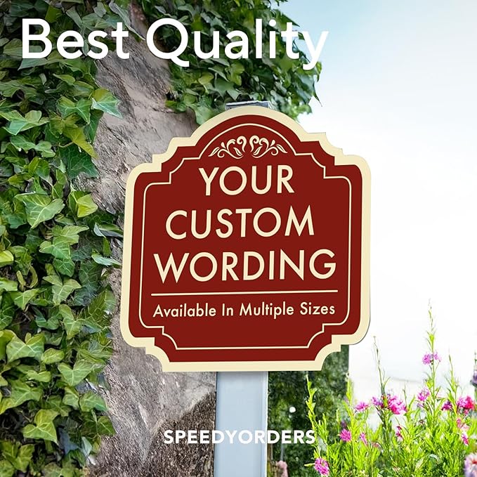 Custom Personalized Red Brick Style 12x12inch Outdoor Aluminum Driveway Signs, Weatherproof