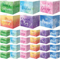 Honoson 24 Pcs Bulk Inspirational Privacy Folders for Students Cardboard Test Privacy Boards Motivational Words Desk Dividers Shield for Classroom School Study Supplies, 6 Styles(Watercolor)