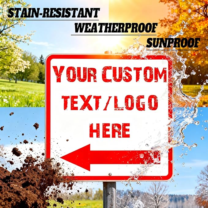 Custom Square Up Arrow Metal Signs - 28 * 28 inches - Rust-resistant metal, Optional reflective， for staircases、equipment signs、storehouse