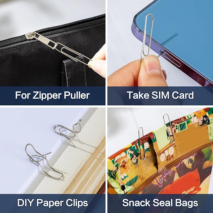 Deli Jumbo Paper Clips Nonskid, 300 Large Paper Clips, 3 Boxes of 100 Each, Silver