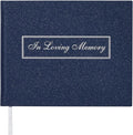 Spacobo Funeral Guest Book for Memorial Service in Loving Memory Guest Book for Funeral Guest Sign in Book (Book, Navy)