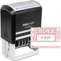 MaxMark Large Self-Inking Rubber Date Office Stamp with Received Phrase & Date - Red Ink, 12-Year Band - Style 5