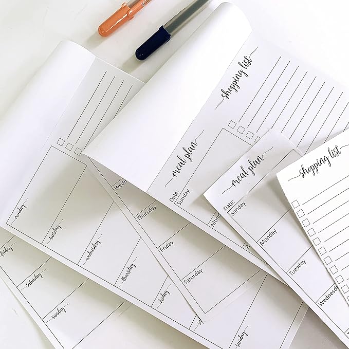 321Done Magnetic Meal Planning Notepad - Large Letter Size (8.5x11) Weekly Menu Planner Tear-Off Refrigerator Fridge Shopping List Meals Grocery Memo Pad - Perforated Monday Start, Made in USA