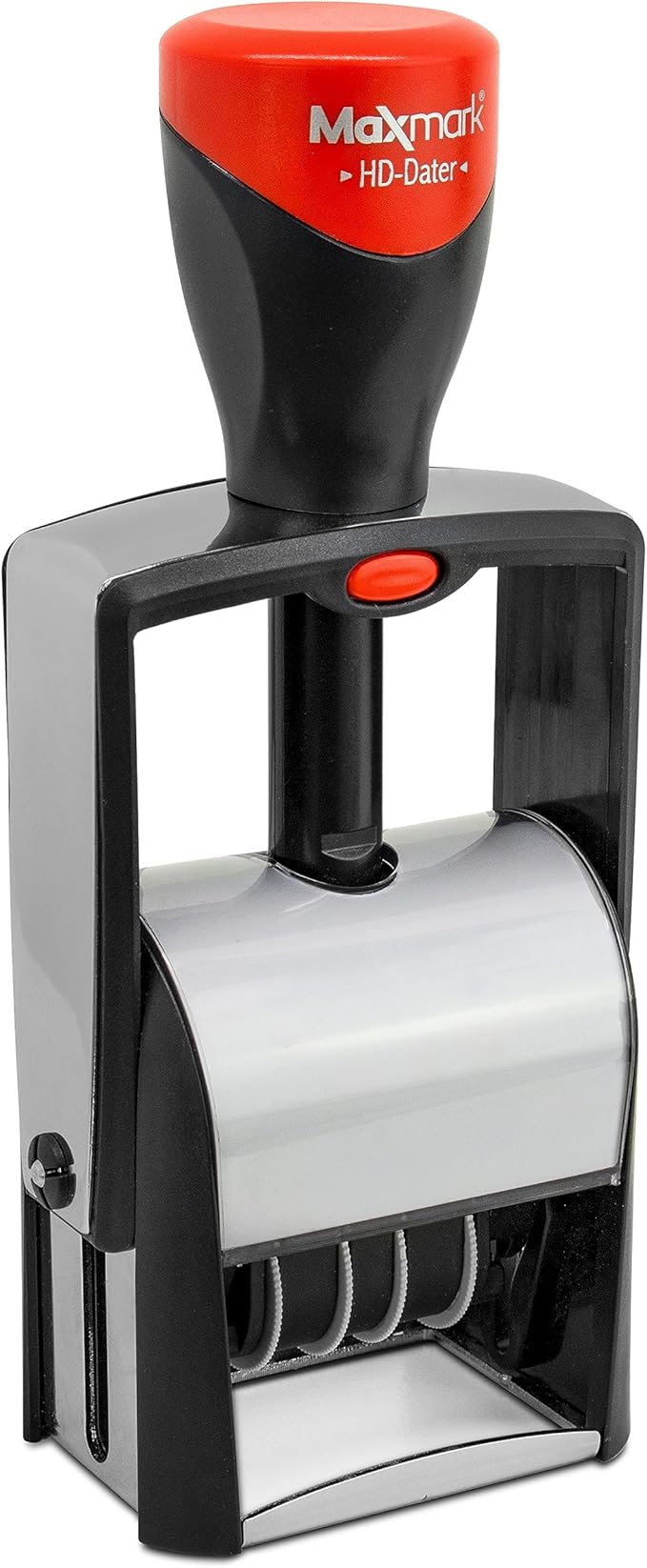 MaxMark Heavy Duty Self Inking Date Stamp with Phrase Faxed - Red Ink