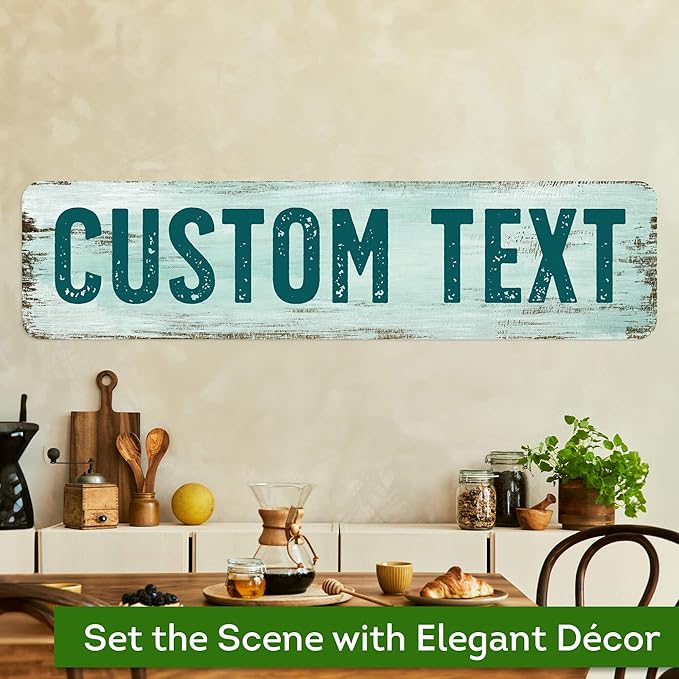 Custom Sign, Custom Street Sign, 11 Font Colors, 13 Font Styles, 4 Hole Options, 22 Sizes, 12x48 Inches, Rust Free DiBound, Fade Resistant, Made in USA by My Sign Center (Shabby Chic)