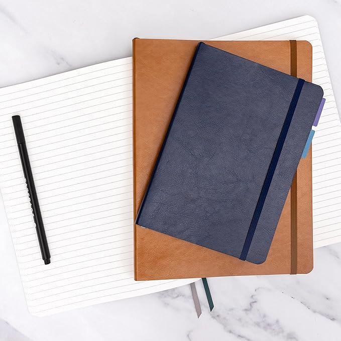PAPERAGE Softcover Lined Journal Notebook (Teal), 176 Pages, Large B5 College Ruled Notebook, 7.5 inches x 9.8 inches - 100 GSM Thick Premium Paper, Soft Vegan Leather Journal for Home, Work & School