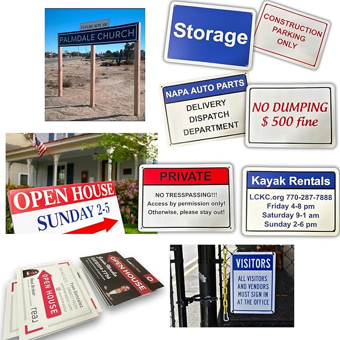 Custom Signs Outdoor Metal for Home Office Business, Personalized, Door, Porch, Delivery, Man Cave, Shop, Garage, Street. For Outside or Inside Use. Our Metal Signs Are UV Printed Solid Aluminum 10x7 inches