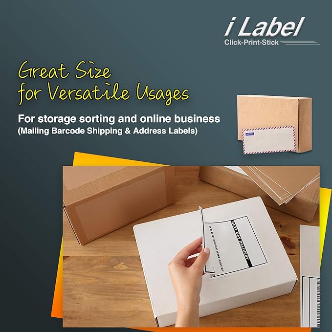 8.5" x 11" Full Sheet Label Sticker Paper for Laser & Inkjet Printers[300 Sheets,300 Labels]