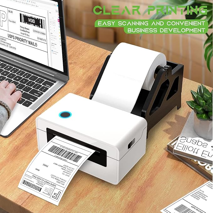 MFLABEL 4x6 Direct Thermal Shipping Labels - 12 Rolls of 450 Labels/Roll, Compatible with Zebra 2844/ZP450/ZP500/ZP505, USPS/FedEx/UPS/Amazon Shipping, Smudge-Resistant & Permanent Adhesive