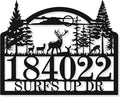 Custom Modern Address Signs for Houses, Personalized House Numbers for Outside, Large Metal Number Plaque with Deer Forest Design,Address Numbers for House