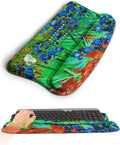 KUOSGM Ergonomic Wave Wrist Rest with Keyboard Stand, Cushioned Palm Rest, Comfortable Integrated Memory Foam for Natural Typing and Relieve Wrist Pain, Van Gogh Iris Flower