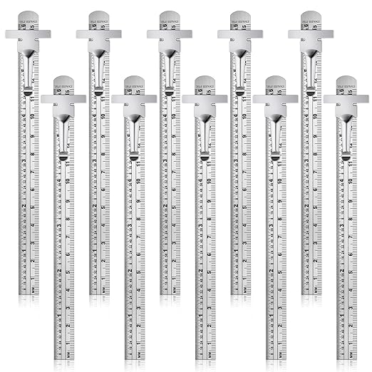 10 Pieces 6 Inch 15 cm Pocket Ruler Flexible Precision Stainless Steel Ruler with Detachable Clips Stainless Steel Pocket Clip Scale Gauge Metric British System