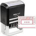 MaxMark Large Self-Inking Rubber Date Office Stamp with Scanned Phrase & Date - Red Ink, 12-Year Band - Style 5