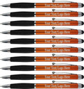 SyPen Personalized Pens With your Custom Logo or Text-600 Pack Bulk-for Businesses, Parties, and Events, 2 in 1 Ballpoint Pen & Stylus for Touchscreen Devices, Orange Barrel, Black Ink