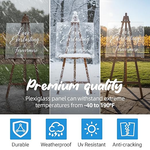 CALPALMY (2-Pack) 12 x 12 Inch Clear Acrylic Sheet Plexiglass 1/4" Thick; Use for Craft Projects, Signs, Display Cases, DIY Projects and More; Cut with Cricut, Engraver, Saw or Hand Tools – No Knives