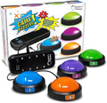 Teacher's Choice Light Up Game Buzzer System, Displays The Winning Player Loud, Unique Sounds for Each Buzzer, Great for Trivia Games, Family Feud, Jeopardy (4 Pack)