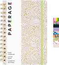 PAPERAGE Lined Spiral Journal Notebook, (Golden Safari), 160 Pages, Hardcover Journal for Women & Men, Medium 5.5 in x 8 in - 100 GSM, Thick Paper, Spiral Notebook for Work, School & Journaling