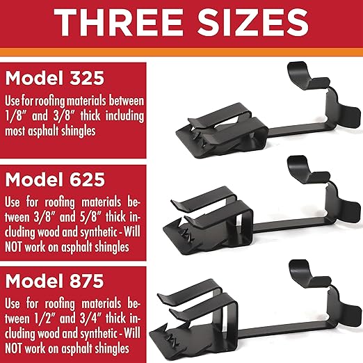 Grip Clip Roof Clips, Safe for Heat Tape, Electric Cable & Roof Heat Cable Installation, Prevents Roof Damage, Easy Nail-Free Outdoor Cable Clips, Your Ultimate Cable Clip (.825-25 Pack)