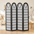 Aletheiawu Room Divider and Folding Privacy Screen, 4 Panel Japanese Shoji Style Room Divider, Partition Divider for Room Separation, Portable Decoration Screen for Home Office Restaurant - Black